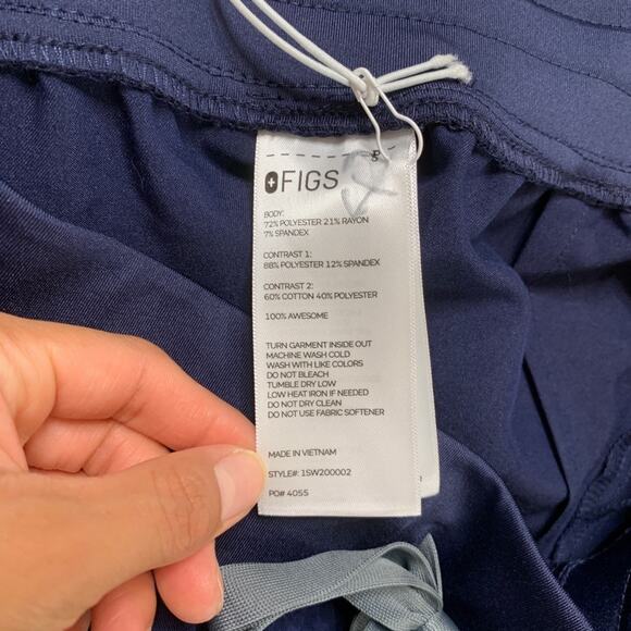 Figs Jogger Womens 3XL XXXL Navy Blue Zamora Drawstring Scrub Pockets Pants - Picture 7 of 12